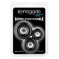 Renegade 3pc Fireman Rings - Black